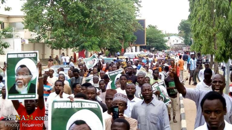 IMN members stage “Free Zakzaky” protest in Abuja, Nigeria in May 2018 (Source: AhlulBayt News Agency)