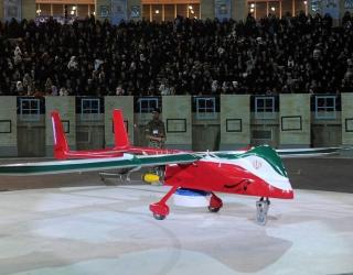 Drone painted with colors of Iran flag.