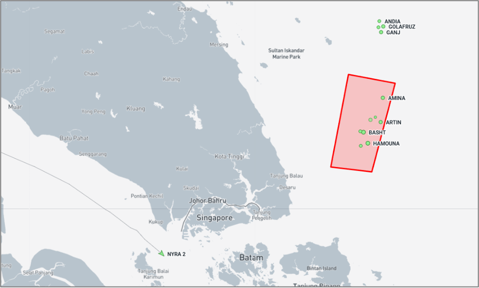Iran-flagged cargo ships near the EOPL on August 25 (Credit: Marine Traffic)