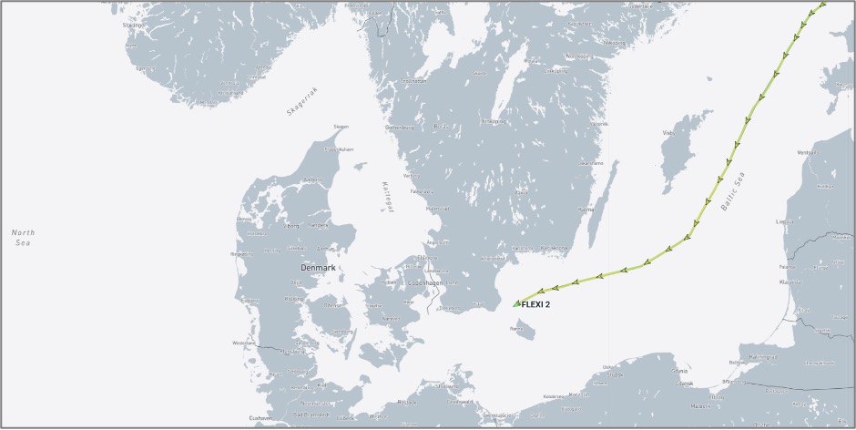 Iran-flagged cargo ship in the Baltic Sea on October 2 (Credit: Marine Traffic)