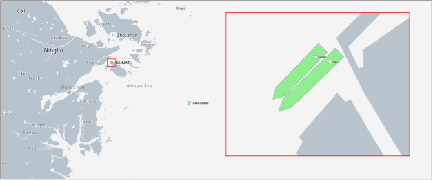 Two Iran flagged bulk carriers at Liuheng Port, China on August 5 (Credit: Marine Traffic)