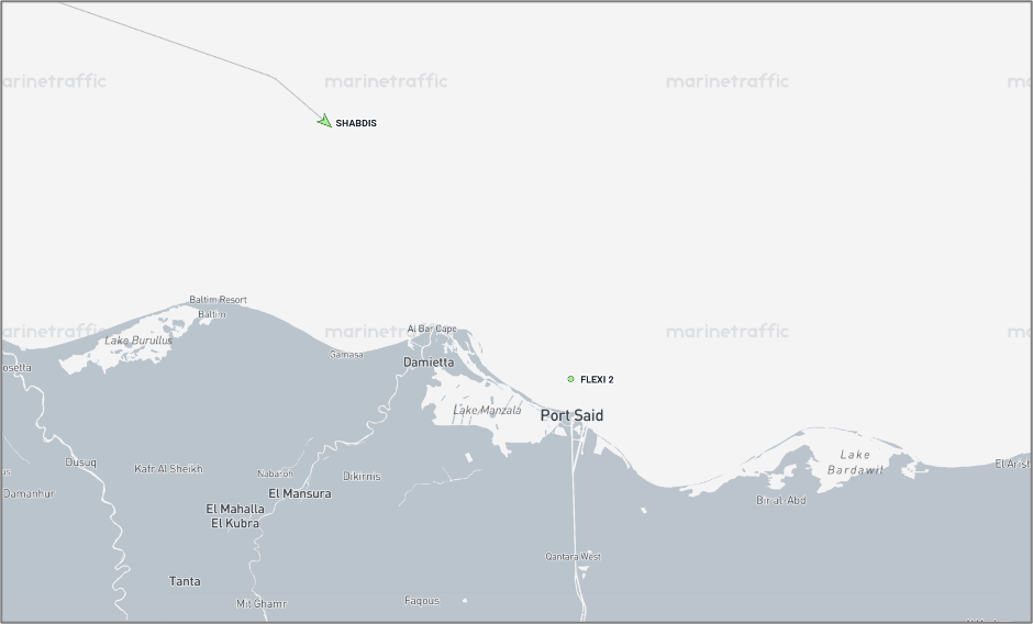 Iran-flagged cargo ships near Port Said on September 3 (Credit: Marine Traffic)