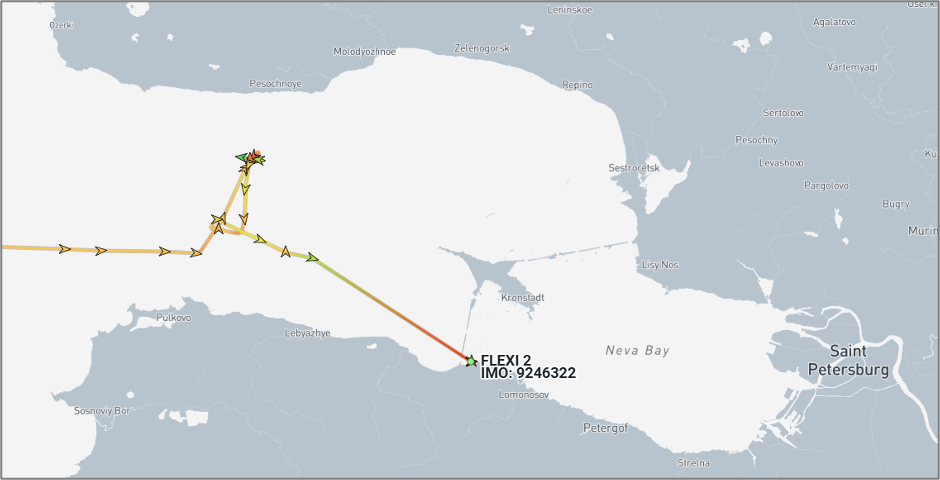 Iran-flagged cargo ship moored at Bronka Port, Russia on September 28 (Credit: Marine Traffic)