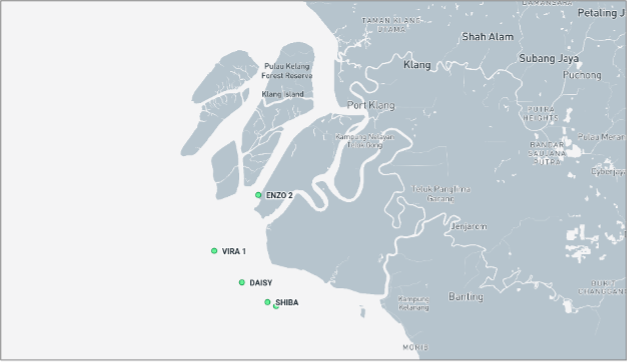 Iran-flagged cargo ships in the Malacca Strait on August 13 (Credit: Marine Traffic)