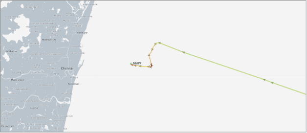 Iran-flagged cargo ship near Chennai on August 24 (Credit: Marine Traffic)