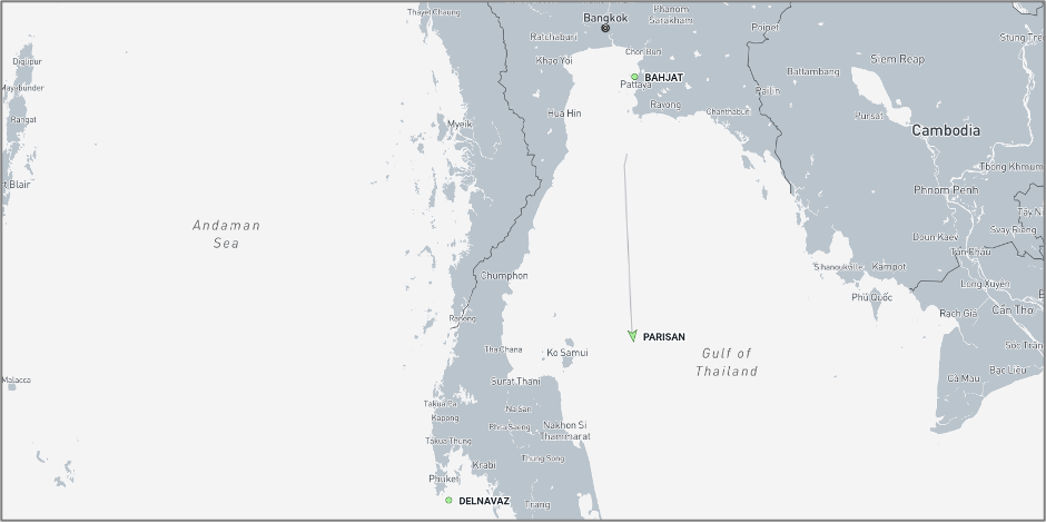 Iran-flagged cargo ships near Thailand on September 8 (Credit: Marine Traffic)
