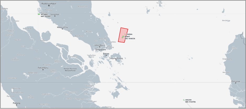 Iran-flagged vessels in Southeast Asia on July 30 (Credit: Marine Traffic)
