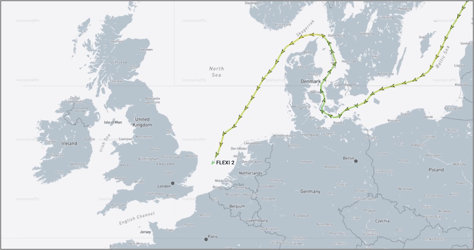 Iran-flagged cargo ship in the Baltic Sea on October 5 (Credit: Marine Traffic)