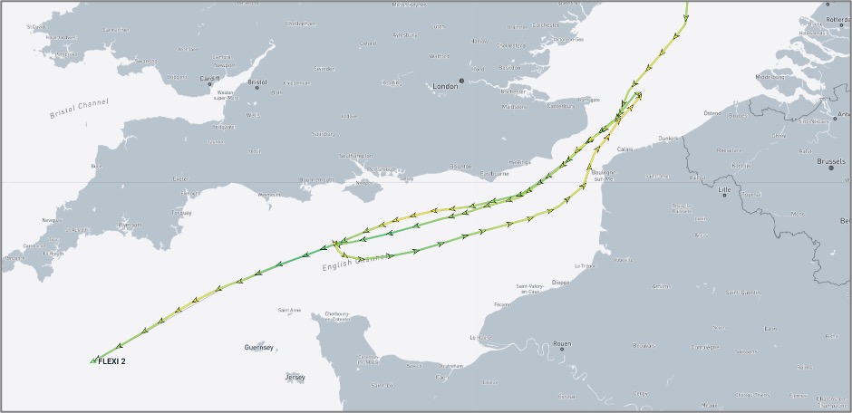 Iran-flagged cargo ship in the Dover Strait on October 8 (Credit: Marine Traffic)