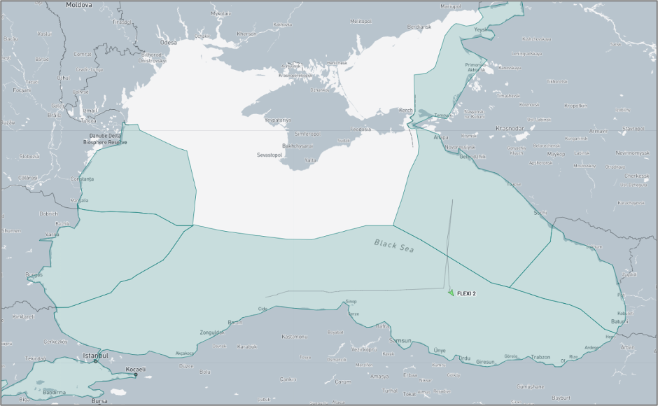 Iran-flagged cargo ship in the Black Sea on August 25 (Credit: Marine Traffic)