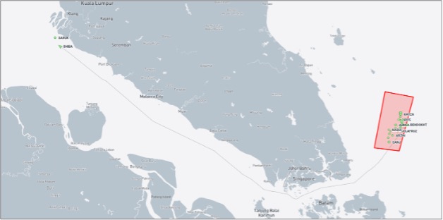 Iran-flagged cargo ships near Malaysia on October 29 (Credit: Marine Traffic)