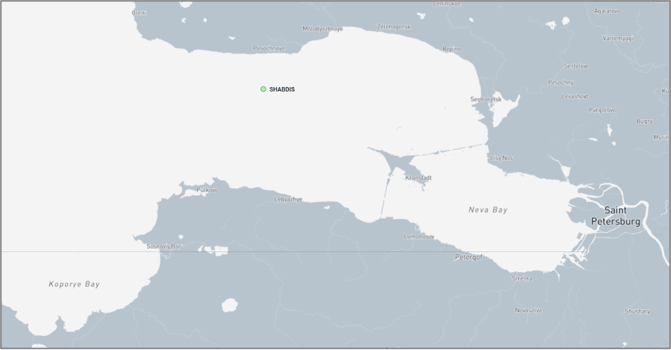 Iran-flagged cargo ship near St. Petersburg on August 19 (Credit: Marine Traffic)