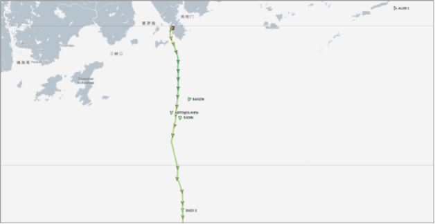Iran-flagged cargo ships near Zhuhai and Hong Kong on August 24 (Credit: Marine Traffic)