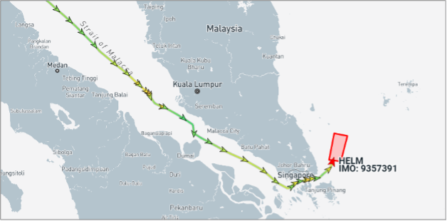 Iran-flagged tanker transited the Singapore Strait on July 22 (Credit: Marine Traffic)