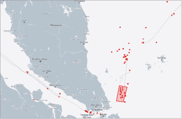 Ghost Armada tankers near the EOPL on September 30 (Credit: Marine Traffic)