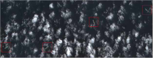 Laden tankers near Jask, Iran on July 28 (Credit: ESA Copernicus)