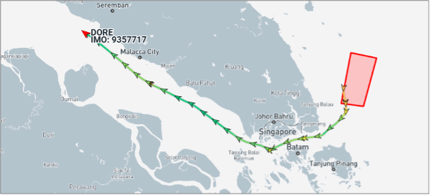 Iran-flagged tanker departing the EOPL on July 29 (Credit: Marine Traffic)