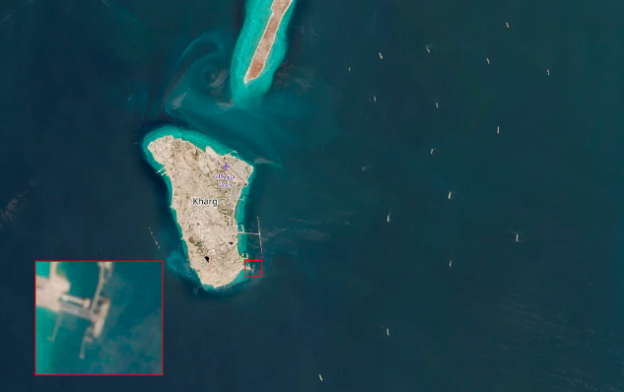 Tankers laden with Iranian oil and petrochemicals near Kharg Island on September 15 (Credit: ESA Copernicus)