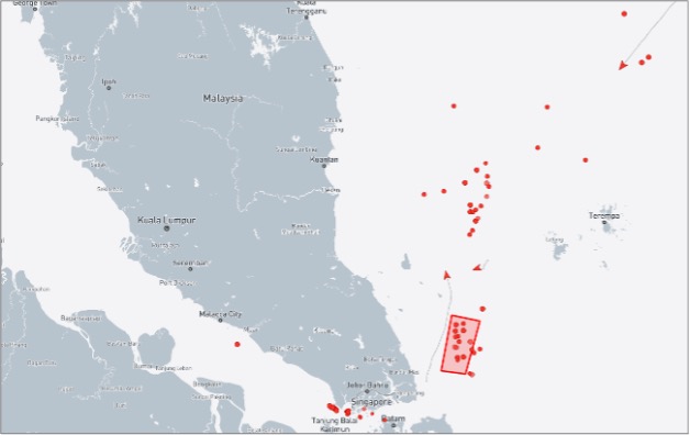 Ghost Armada tankers near the EOPL on October 1 (Credit: Marine Traffic)