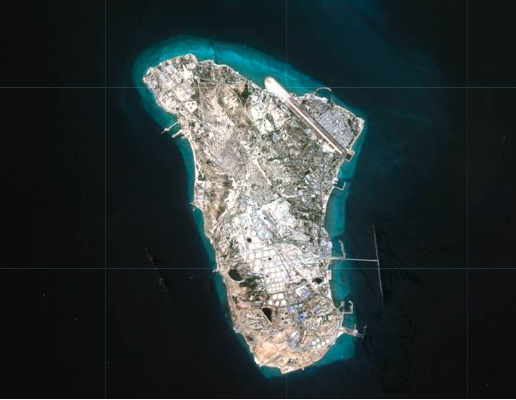 No tankers loading at Kharg Island on August 11 (Credit: EOS Landsat)