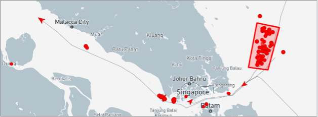 UANI Ghost Armada tankers broadcasting on AIS in the EOPL on September 1 (Credit: Marine Traffic)