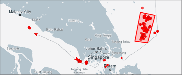 UANI Ghost Armada tankers broadcasting on AIS in the EOPL on September 2 (Credit: Marine Traffic)