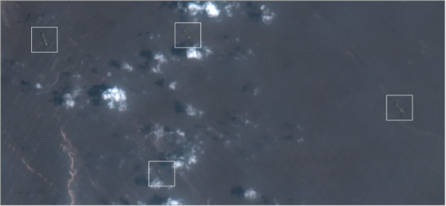 Four Iran-flagged tankers in the EOPL on September 26 (Credit: ESA Copernicus)