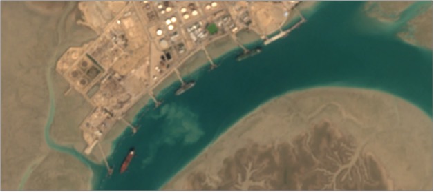 Tankers moored at Bandar-e Mahshahr, Iran on October 18 (Credit: ESA Copernicus)