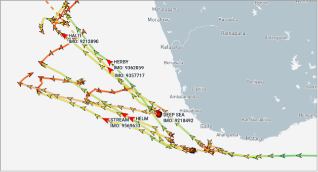 Iran-flagged tankers transiting the Laccadive Sea northbound on August 23 (Credit: Marine Traffic)
