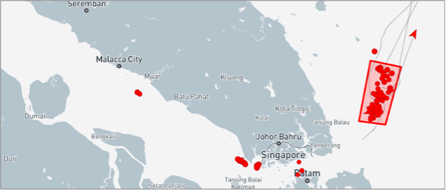 UANI Ghost Armada tankers broadcasting on AIS in EOPL on August 25 (Credit: Marine Traffic)