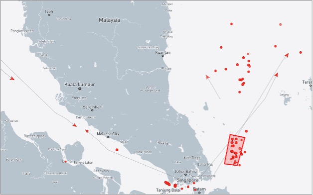Ghost Armada tankers near the EOPL on October 5 (Credit: Marine Traffic)