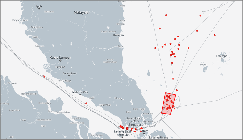 Ghost Armada tankers near the EOPL on September 25 (Credit: Marine Traffic)