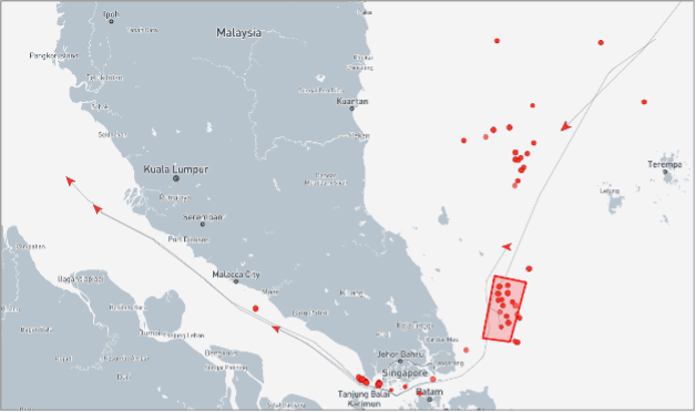 Ghost Armada tankers near the EOPL on September 29 (Credit: Marine Traffic)