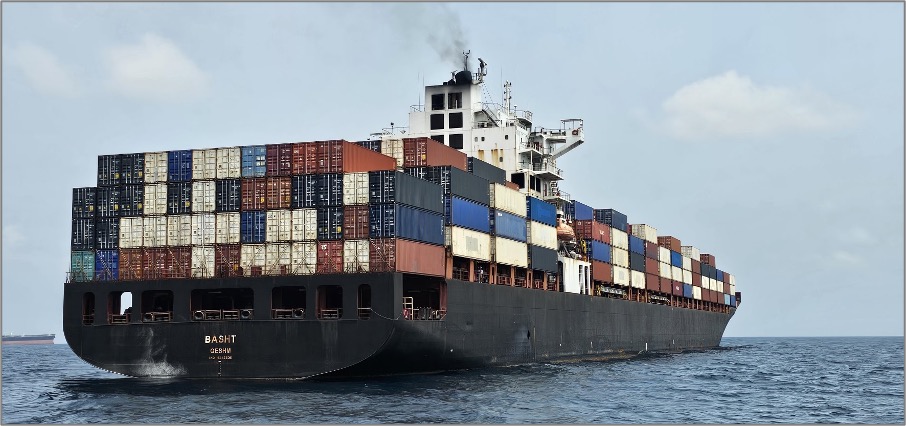 Iran-flagged containership BASHT in Malaysian EOPL on September 2016 (Credit: UANI)