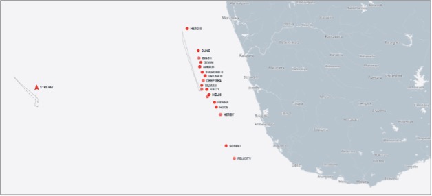 Iran-flagged tankers near Sri Lanka on October 6 (Credit: Marine Traffic)