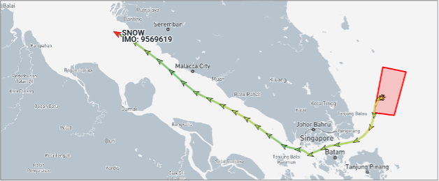 Iran-flagged tanker transiting the Singapore and Malacca Straits on August 6 (Credit: Marine Traffic)
