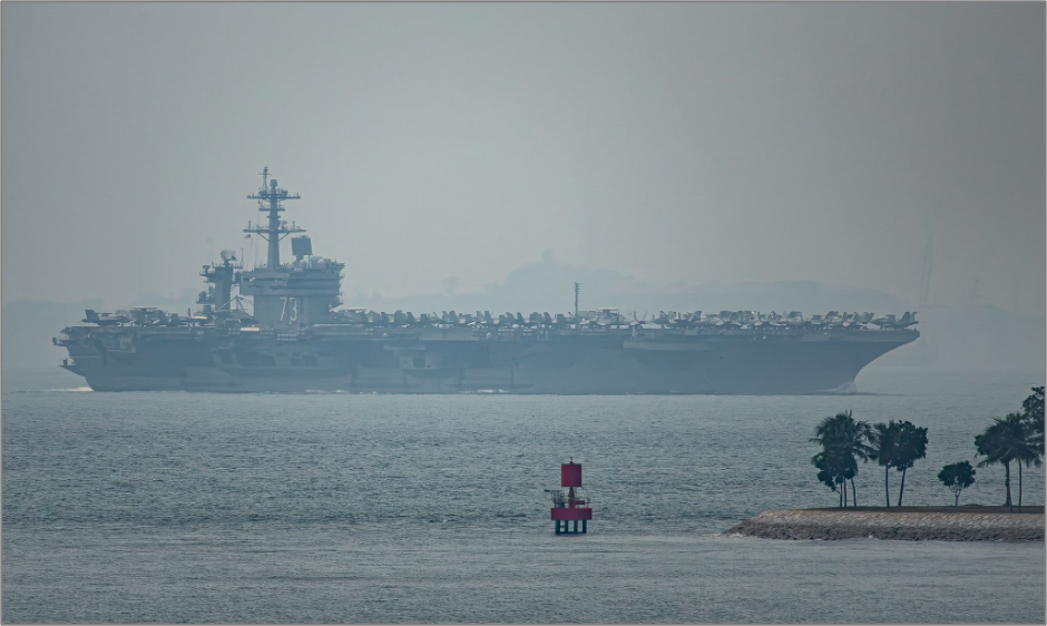 USS George Washington (CVN-73) in the Singapore Strait on August 13 (Credit: UANI)