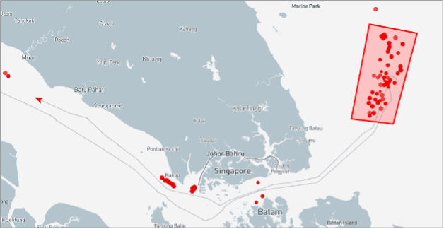 UANI Ghost Armada tankers broadcasting on AIS in EOPL on August 24 (Credit: Marine Traffic)