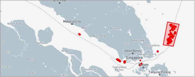 UANI Ghost Armada tankers broadcasting on AIS in EOPL on August 27 (Credit: Marine Traffic)