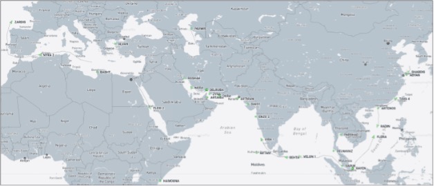Iran-flagged cargo vessels across the region on October 28 (Credit: Marine Traffic)