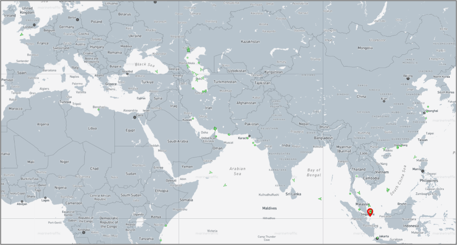 Iran-flagged cargo vessels across the region on August 27 (Credit: Marine Traffic)