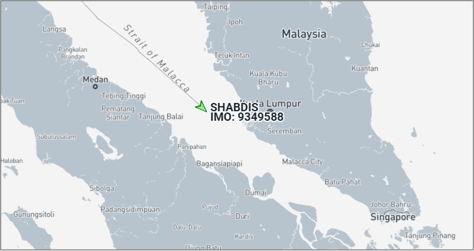Iranian cargo ships near Bandar Aceh on September 15 (Credit: Marine Traffic)