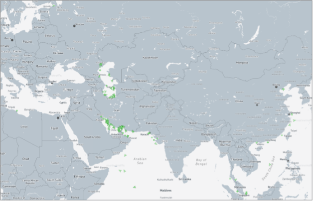 ran-flagged cargo vessels across the region on September 28 (Credit: Marine Traffic)