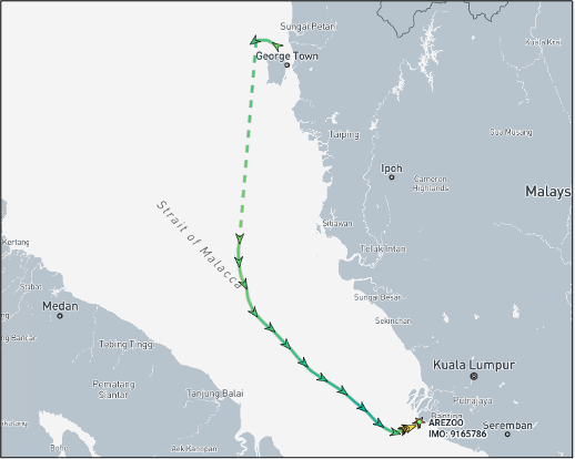 Iran flagged cargo ship arriving in Penang, Malaysia on April 16 (Credit: Marine Traffic)