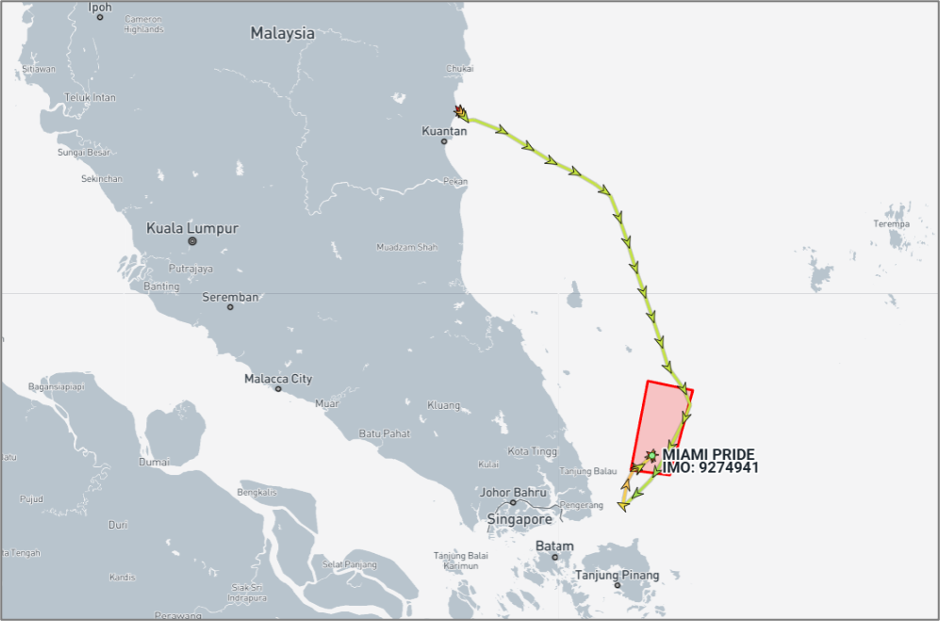 Iran flagged bulk cargo ship at Malaysian EOPL, 
