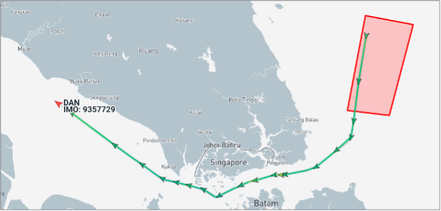 Iran flagged tanker transited the Southeast Asian sea lanes on June 15 (Credit: Marine Traffic)