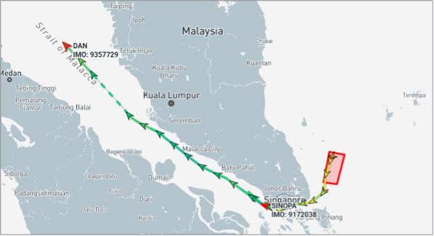 Iran flagged tankers transit Southeast Asian sea lanes on June 16 (Credit: Marine Traffic)