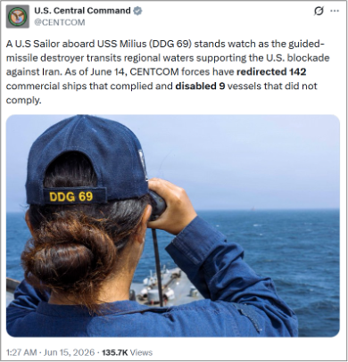 U.S. CENTCOM update on June 14 (Credit: U.S. CENTCOM/X)