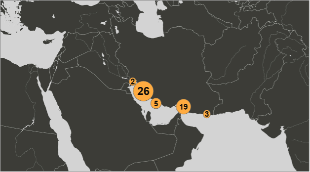 Map of Iranian oil laden tankers on June 24