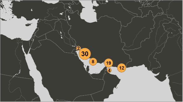 Map of Iranian oil laden tankers on June 17
